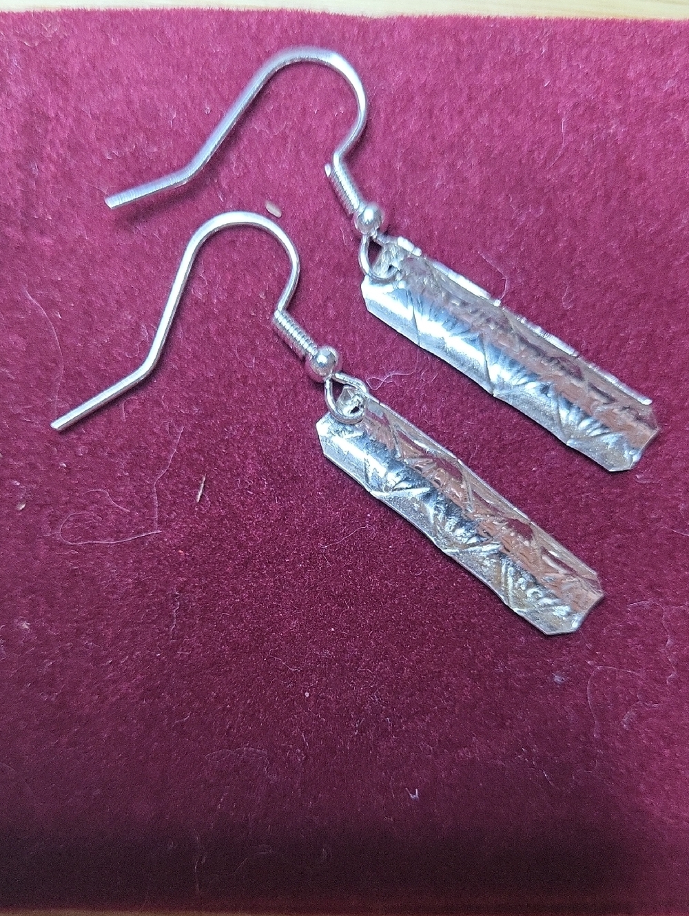 925 Sterling Silver Bar Dangle Earrings - Unbranded - Picture 2 of 2